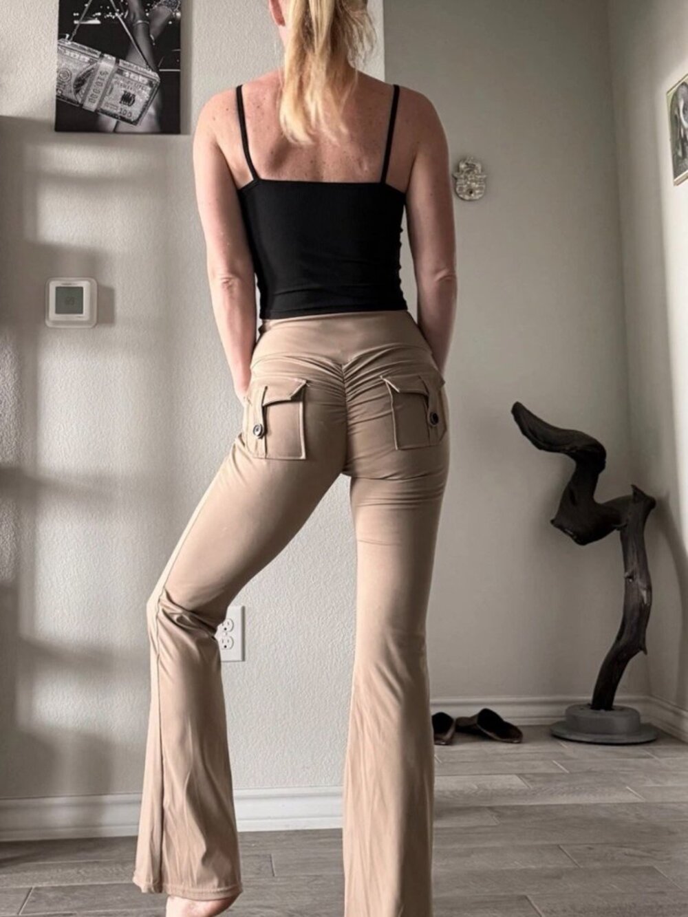 Very sexy nude flare leggings, size S - Picture 2 of 4